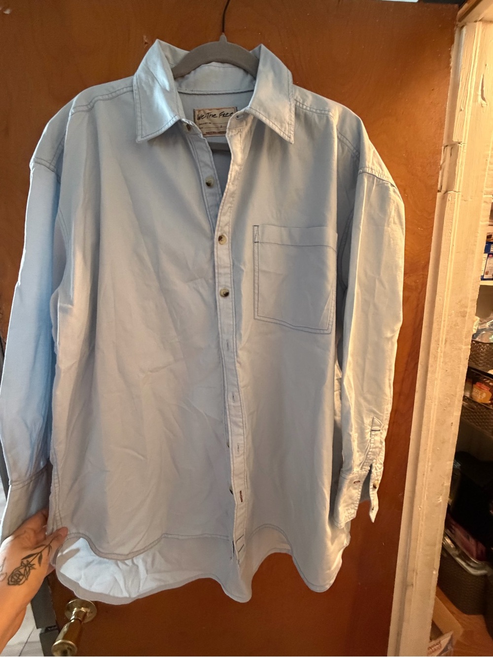 We The Free Pale Blue Collared Shirt - Picture 3 of 3